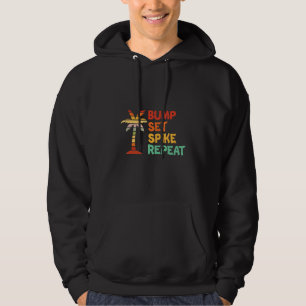 Retro Summer Bump Set Spike Repeat Beach Volleybal Hoodie
