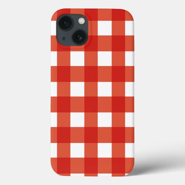 Retro Summer Classic Simple Red Checks Plaid Case (Back)