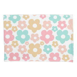Retro Summer Daisies Pattern #4a #retro #flowers  Pillowcase