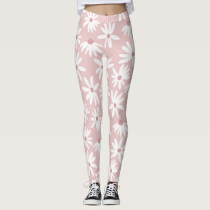 Retro Summer Daisies Pattern Small #4 #pattern  Leggings