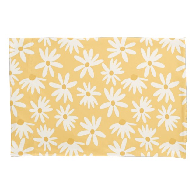 Retro Summer Daisies Pattern Small #5 #pattern  Pillowcase (Front)