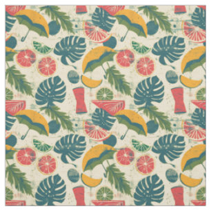 Retro Summer Fruit Fabric