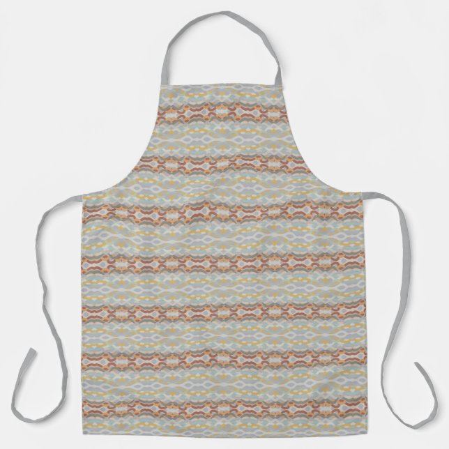 Retro Summer Geometric Colour Block Pattern Design Apron (Front)