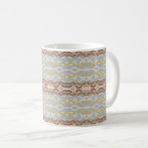 Retro Summer Geometric Colour Block Pattern Design Coffee Mug