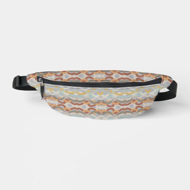 Retro Summer Geometric Colour Block Pattern Design Fanny Pack (Front)