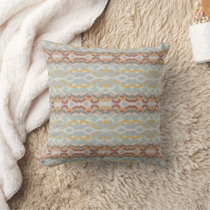 Retro Summer Geometric Colour Block Pattern Design Throw Pillow