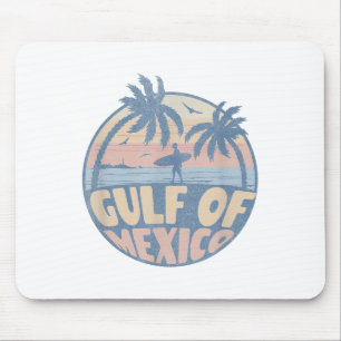 Retro Summer Gulf Of Mexico Forever Beach Golfo De Mouse Pad