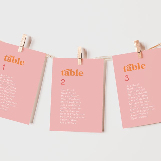 Retro Summer Hanging Seating Chart Card (Creator Uploaded)