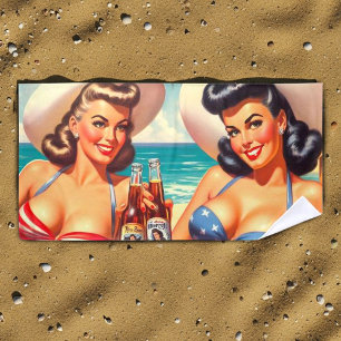 Retro Summer Pin-ups Beach Towel