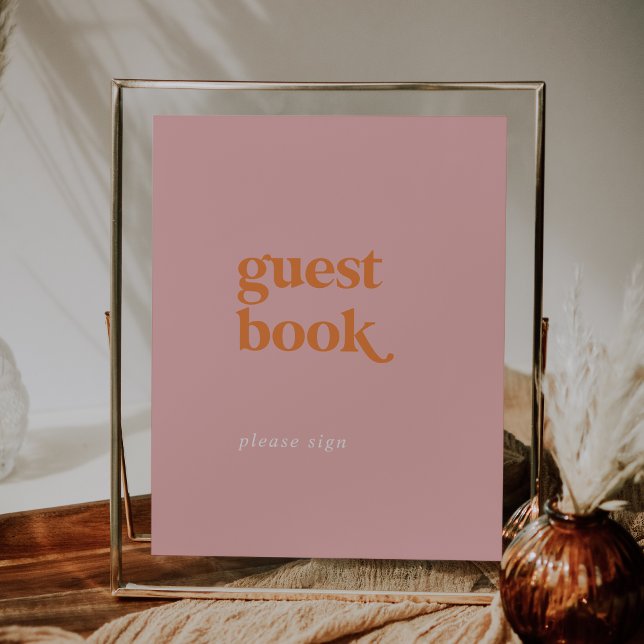 Retro Summer | Pink and Orange Guest Book Sign (Creator Uploaded)