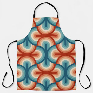 Retro Summer Rainbow Stripes Pattern Apron