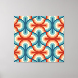 Retro Summer Rainbow Stripes Pattern Canvas Print