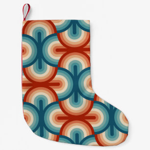 Retro Summer Rainbow Stripes Pattern Small Christmas Stocking