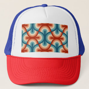 Retro Summer Rainbow Stripes Pattern Trucker Hat