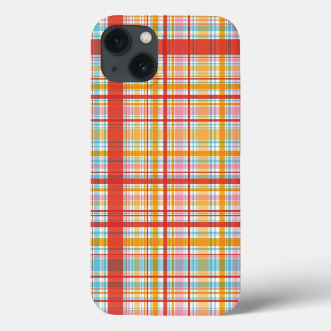 Retro Summer Red Plaid Checks Pattern Phone Case (Back)
