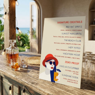 Retro Summer Signature Drinks Menu Poster Sign