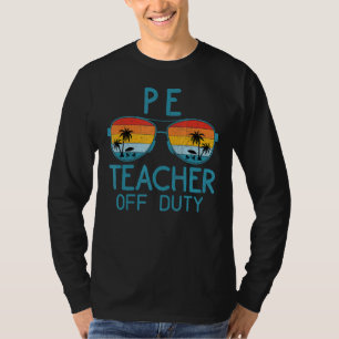 Retro Summer Sunglasses Beach Sunset Pe Teacher Of T-Shirt