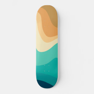 Retro Summer Swirl Wave #2 #minimal #decor #art Skateboard
