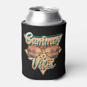 Retro Summer Vibes   Beach Sunset Can Cooler