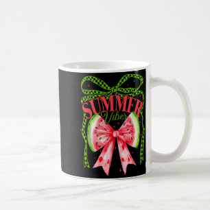 Retro Summer Vibes Watermelon Coquette Bow Summer Coffee Mug