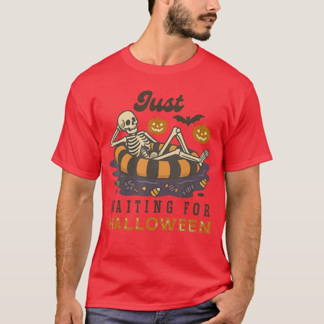 Retro Summerween Halloween Skeleton Summer Beach V T-Shirt (Front)
