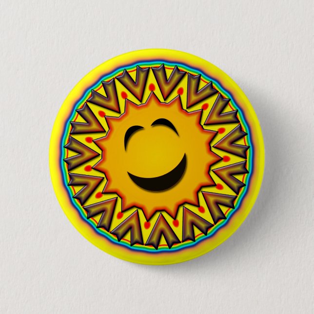 RETRO SUN 2 INCH ROUND BUTTON (Front)