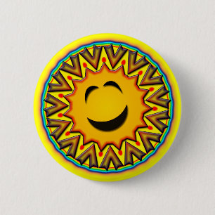 RETRO SUN 2 INCH ROUND BUTTON