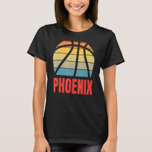 Retro Sun Basketball Phoenix Design T-Shirt