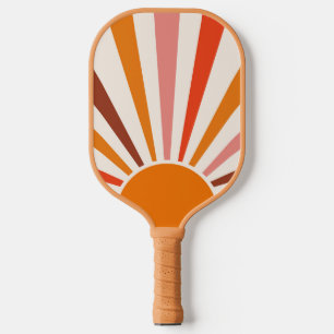 Retro Sun Burst Sunset Orange Yellow Red Pink Pickleball Paddle