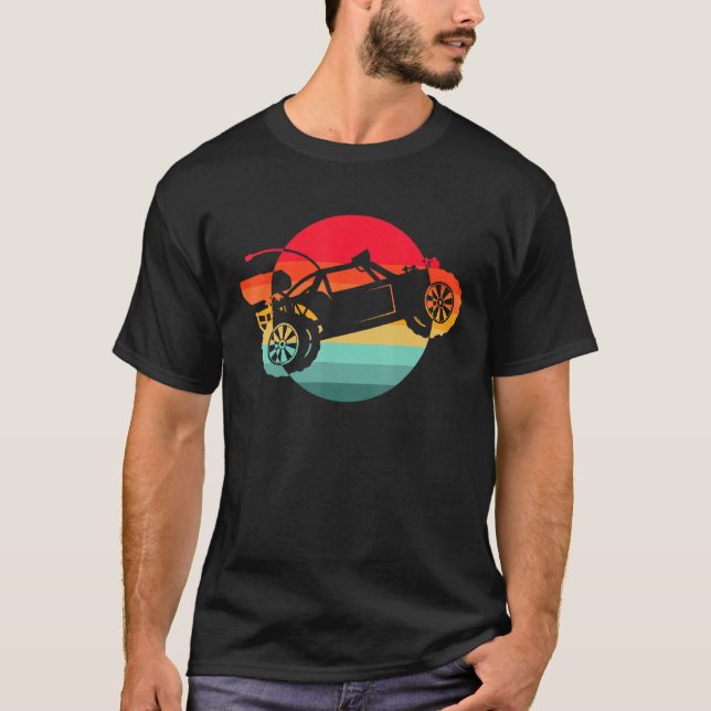 Retro Sun I Racing Gaming I Remote Control Rc Car T-Shirt (Front)