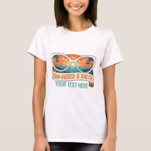 Retro Sun-Kissed & Salty Teacher Summer Vibe T-Shirt