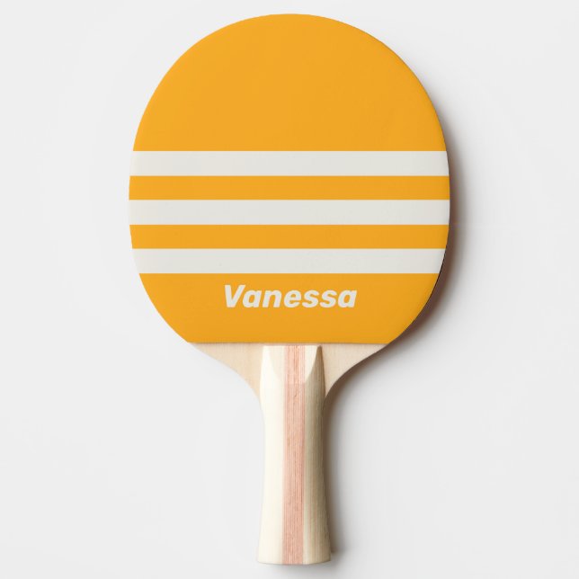 Retro Sun Kissed Three Across Striping with Name Ping Pong Paddle (Front)
