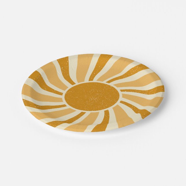 Retro Sun Paper Plates & Bowls 7 or 9 inch   (Angled)