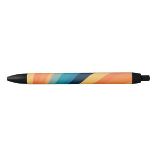 Retro sun rays black ink pen