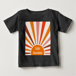 Retro Sun Rays Burst Sunset Orange Yellow Red   Baby T-Shirt