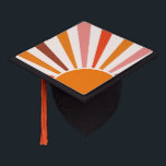 Retro Sun Rays Burst Sunset Orange Yellow Red  Graduation Cap Topper<br><div class="desc">Retro sun burst design in warm pink,  brown,  orange tones. Retro modern orange sunrays,  morning sunshine geometric abstract art.</div>