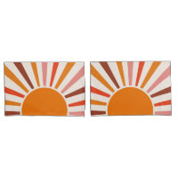 Retro Sun Rays Burst Sunset Orange Yellow Red