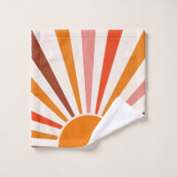 Retro Sun Rays Burst Sunset Orange Yellow Red