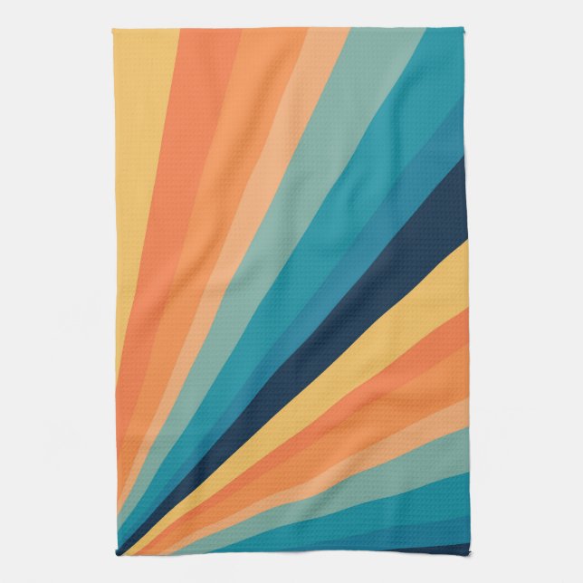 Retro sun rays kitchen towel (Vertical)