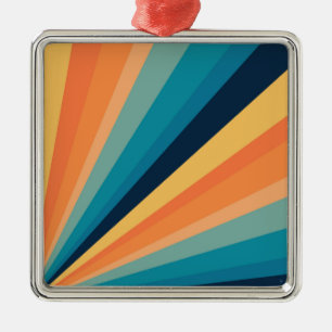 Retro sun rays metal ornament