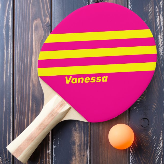 Retro Sun Soaked Three Stripes with Name Ping Pong Paddle (Creator Uploaded)