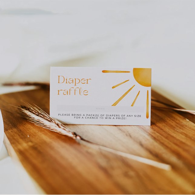 Retro Sun Summer Diaper Raffle Enclosure Card (Creator Uploaded)