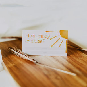 Retro Sun Summer How Many Candies Enclosure Card