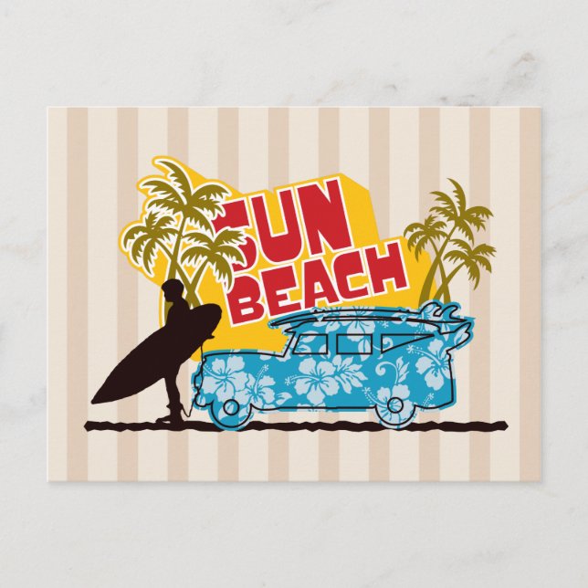 Retro Sun & Surf Postcard (Front)