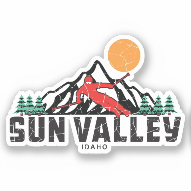 Retro Sun Valley Ski  Sticker (Front)