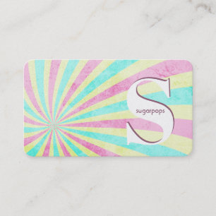 Retro sunburst cotton candy business card