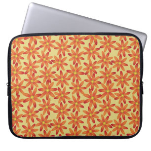 Retro Sunburst Daisy Floral in Warm Yellow Laptop Sleeve