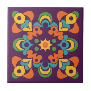 Retro Sunburst Flare Tile
