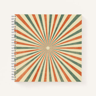 Retro Sunburst Spiral Vintage Design Notebook