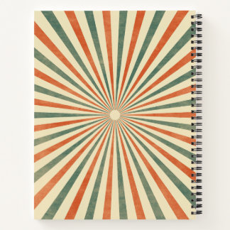 Retro Sunburst Spiral Vintage Design Notebook